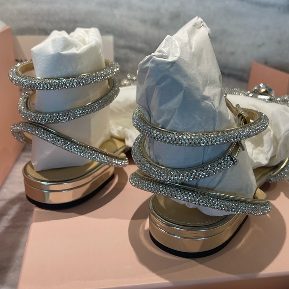 MACH & MACH Double Bow PVC Crystal Rays Flats (15mm) NIB size 38 - Picture 8 of 12